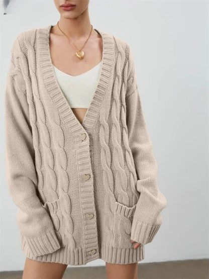 Casual oversized damesvest met hartknopen - Ideaal voor koude dagen