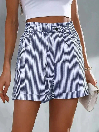 Mila - Loszittende casual gestreepte shorts