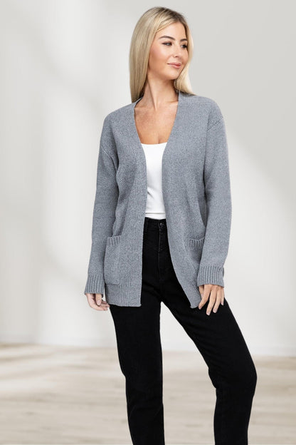 Elegante Cardigan met inkepingskraag en open voorkant