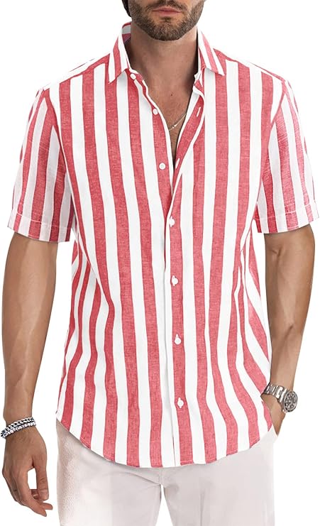 Hugo - Casual overhemd met korte mouwen voor heren, zomer, casual, western, normale pasvorm