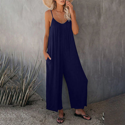 Eliana - Losse Mouwloze Riem Stretchy Jumpsuit