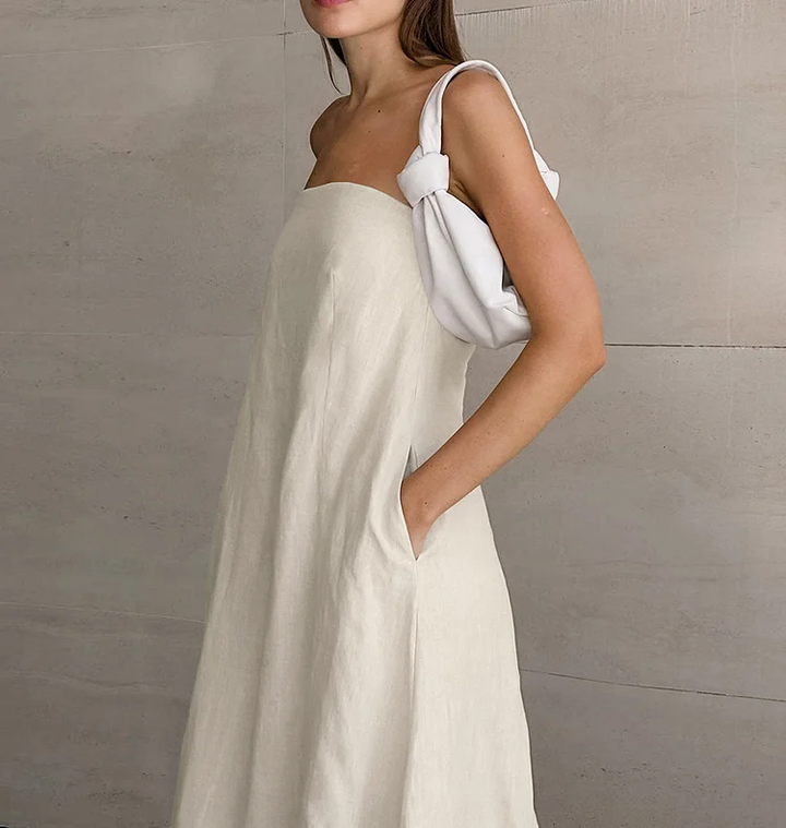 Amanda Vacation Effen Sheath Backless Maxi Jurk – Moeiteloos Elegant