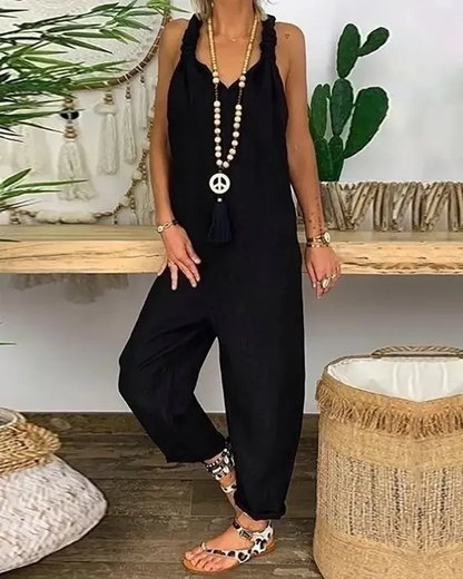 Olivia - Relaxte fit jumpsuit met strikdetail