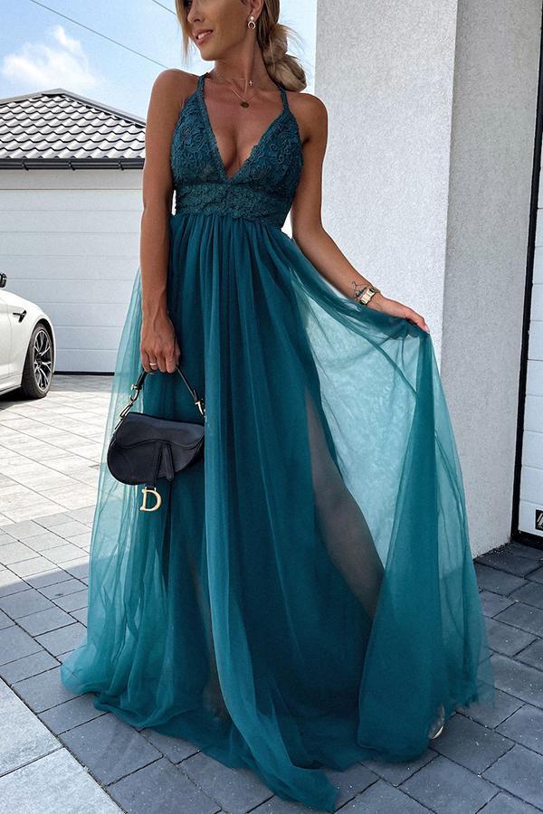 Avondjurk voor dames met plooien en open rug in elegante maxi lengte