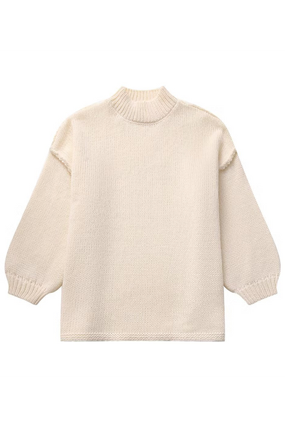 Eenvoudige Effen Kleur Ronde Hals Sweater voor Elke Dag