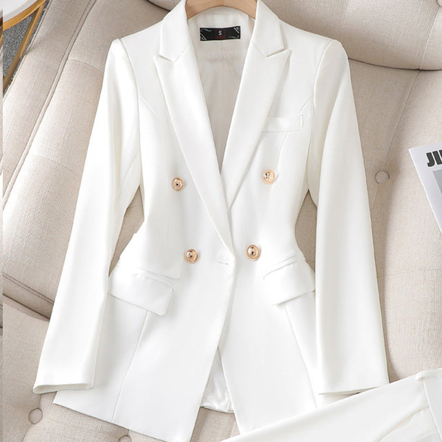 Modieuze dames set met broek en blazer