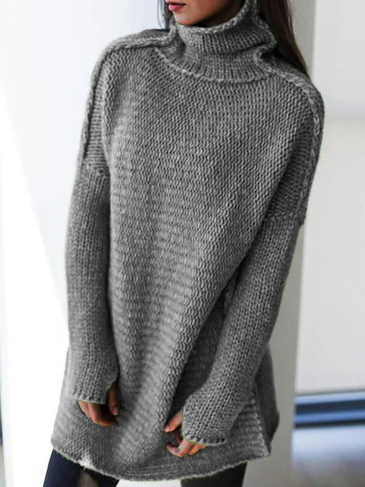 Lange oversized trui met col voor een stijlvolle uitstraling