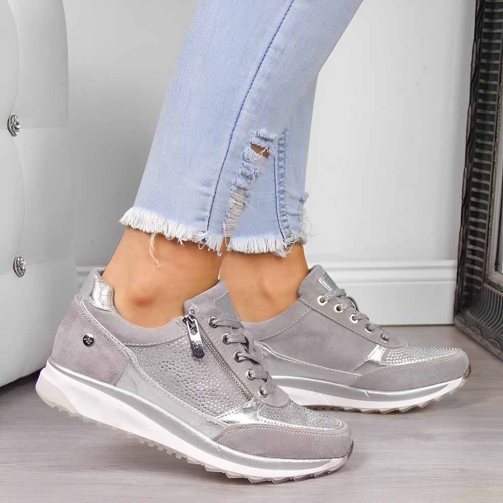 Moderne dames sneakers met ritssluiting voor eenvoudig dagelijks gebruik