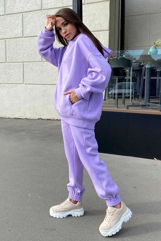 Comfortabele Hoodie en Broek met Elastische Taille en Zakken