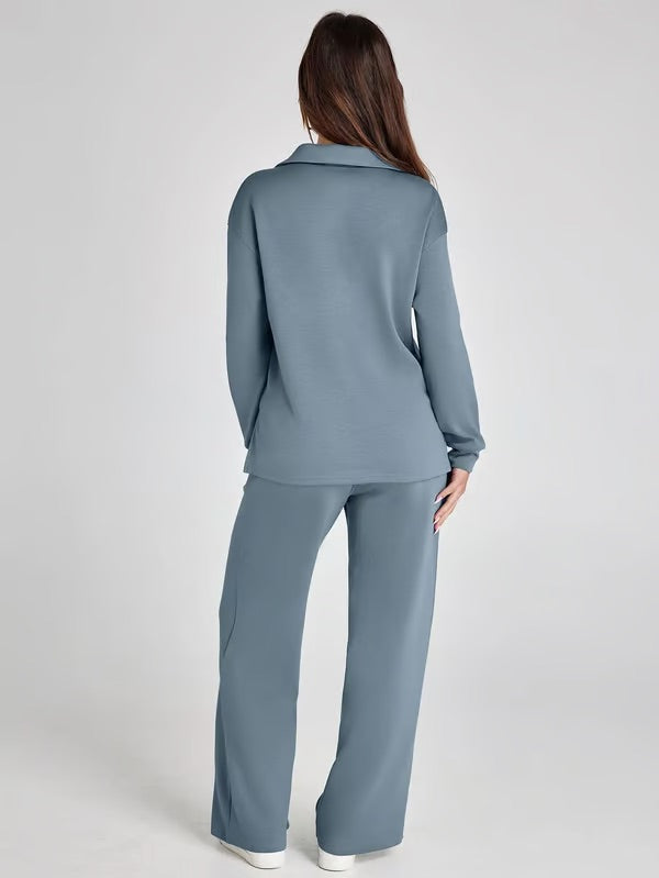 2-delig Casual Set met Lange Mouwen voor Vrouwen – Comfortabel en Stijlvol