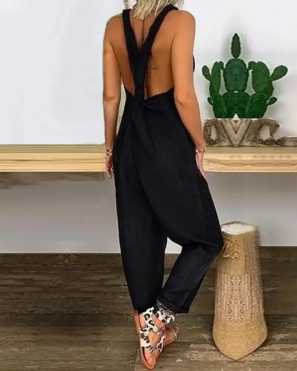 Olivia - Relaxte fit jumpsuit met strikdetail