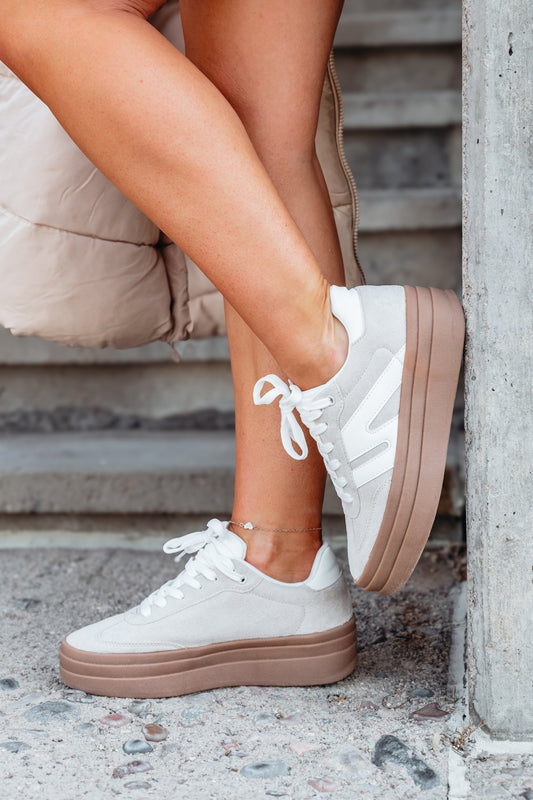 Leuke Platform Sneakers - Lichtbeige - Perfect voor Casual Uitjes