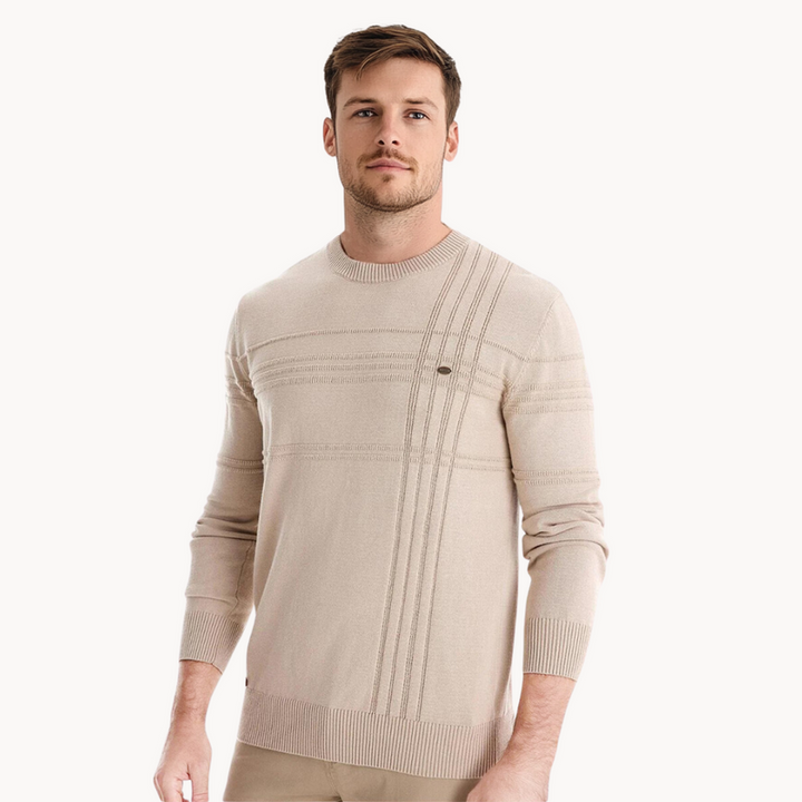 Casual heren trui met geruit patroon en modern ontwerp