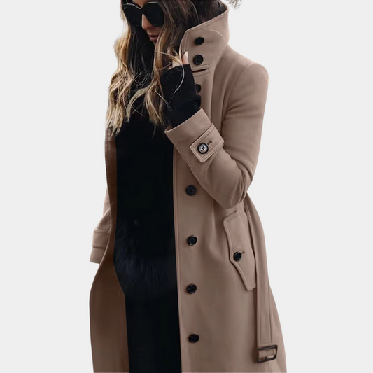 Elegante en warme dames trenchcoat