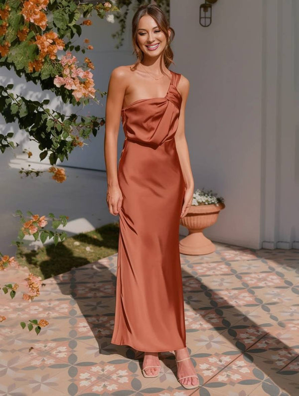Asymmetrische midi jurk voor feestelijke gelegenheden met verfijnd ontwerp