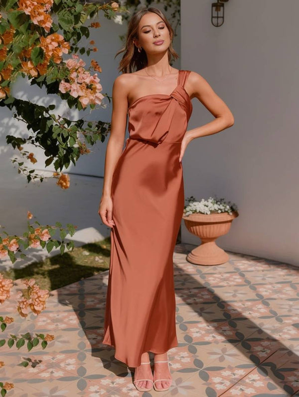 Asymmetrische midi jurk voor feestelijke gelegenheden met verfijnd ontwerp