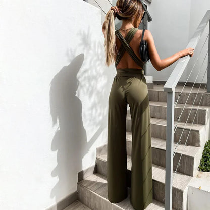 Victoria - Zomerse jumpsuit met wijde broek