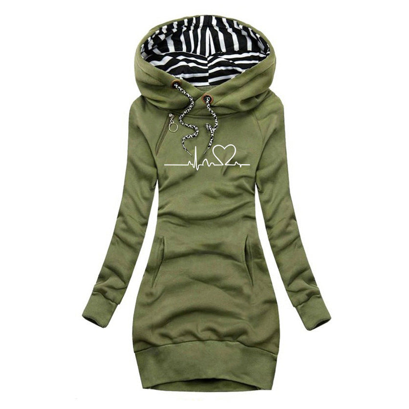 Sweaterjurk met eigentijds printontwerp