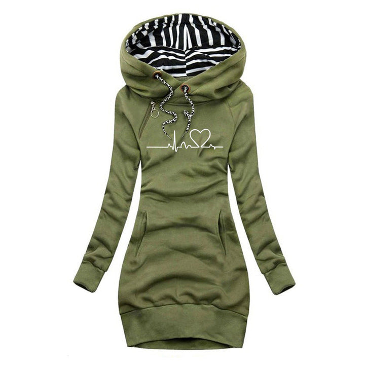Sweaterjurk met eigentijds printontwerp