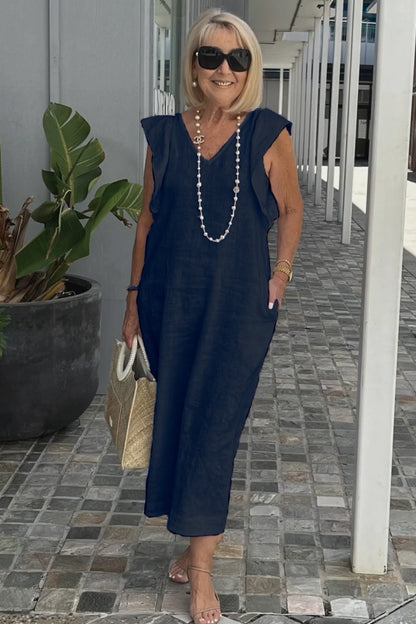 Corazon | Elegante jurk met gerimpelde mouwen