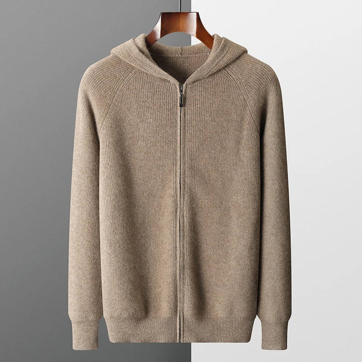 Nonchalant heren hoodie met rits en capuchon voor extra warmte en comfort
