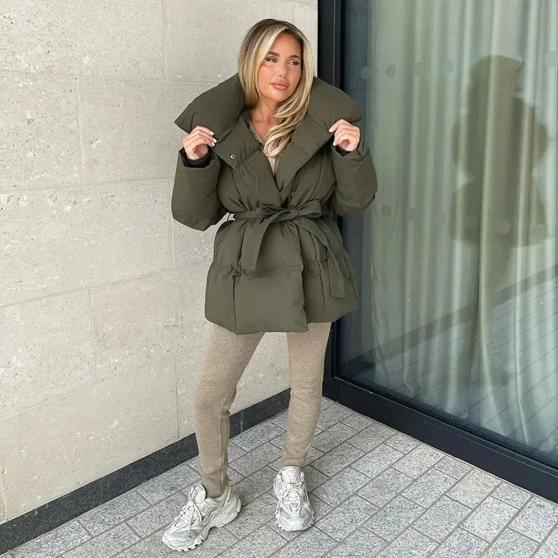 Elegante damesjas met hoge kraag – Perfect voor de winter