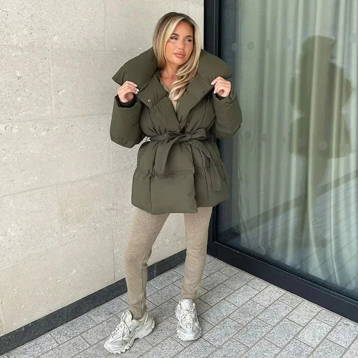 Elegante damesjas met hoge kraag – Perfect voor de winter