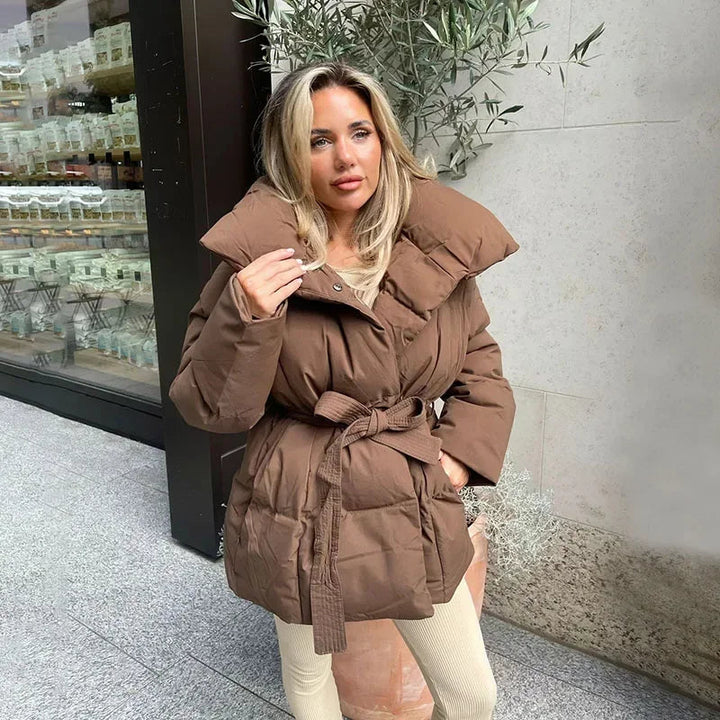 Elegante damesjas met hoge kraag – Perfect voor de winter