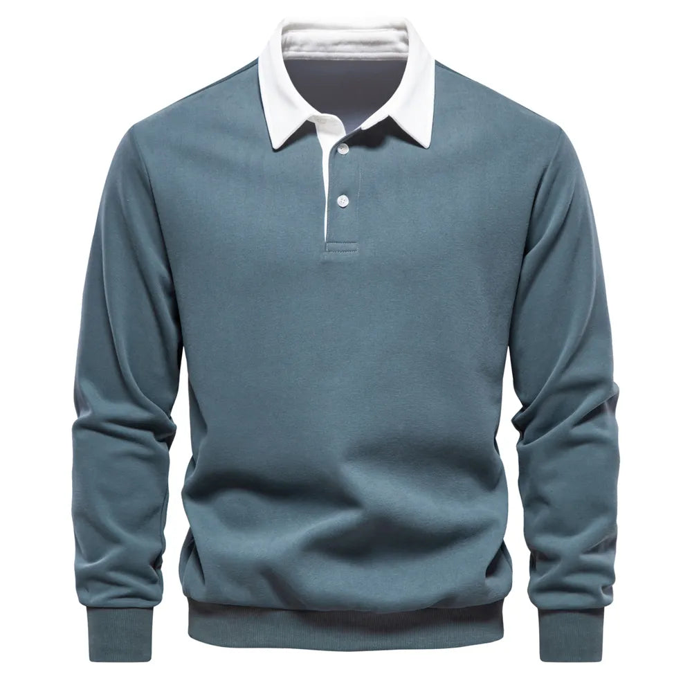 Klassiek heren poloshirt met lange mouwen