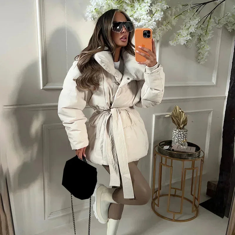 Elegante damesjas met hoge kraag – Perfect voor de winter