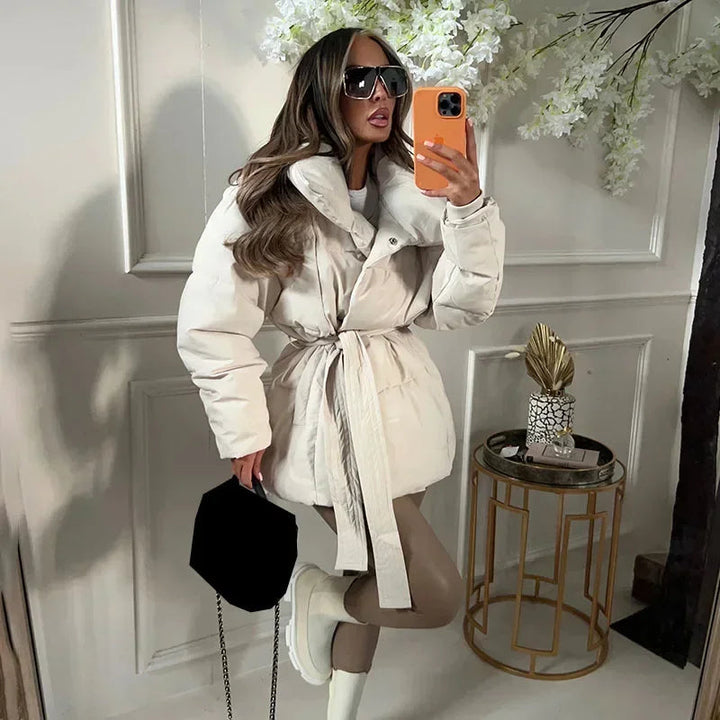 Elegante damesjas met hoge kraag – Perfect voor de winter