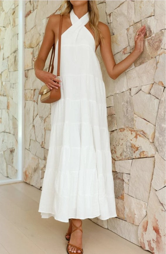 Moniqua - Lang Jurk - Wit