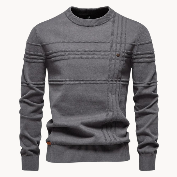 Casual heren trui met geruit patroon en modern ontwerp