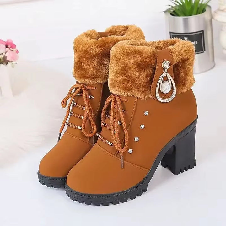 Elegante winterlaarzen voor dames met hak
