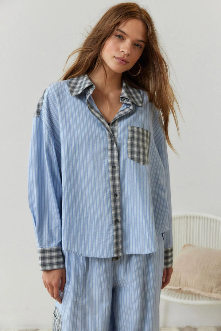 Dames tweedelig pyjama set met geruit patroon