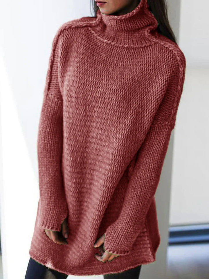 Lange oversized trui met col voor een stijlvolle uitstraling