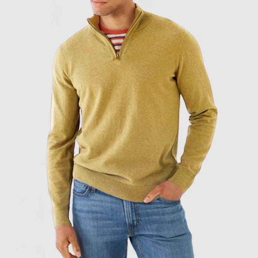 Heren Casual Sweater met Staande Kraag - Basis Pullover voor Comfort