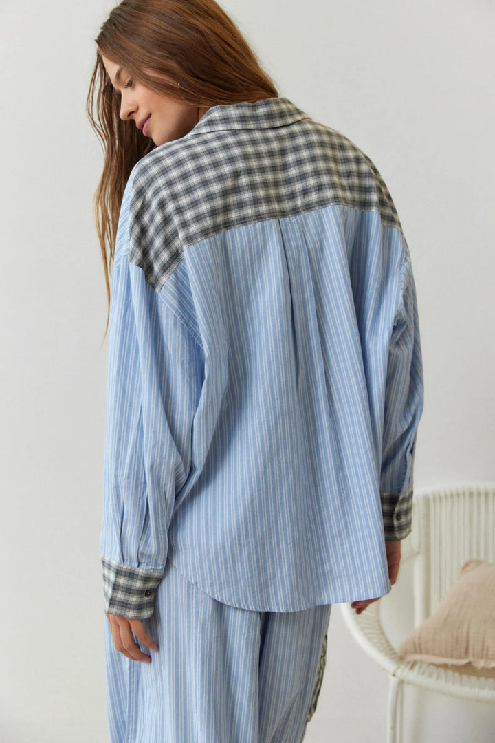 Dames tweedelig pyjama set met geruit patroon