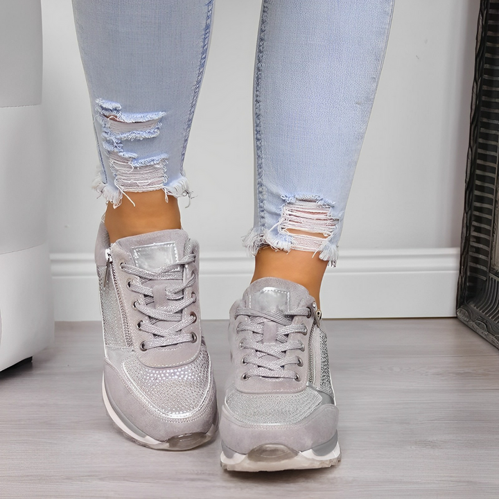 Moderne dames sneakers met ritssluiting voor eenvoudig dagelijks gebruik