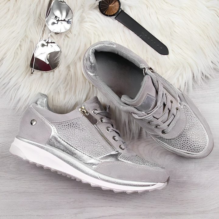 Moderne dames sneakers met ritssluiting voor eenvoudig dagelijks gebruik
