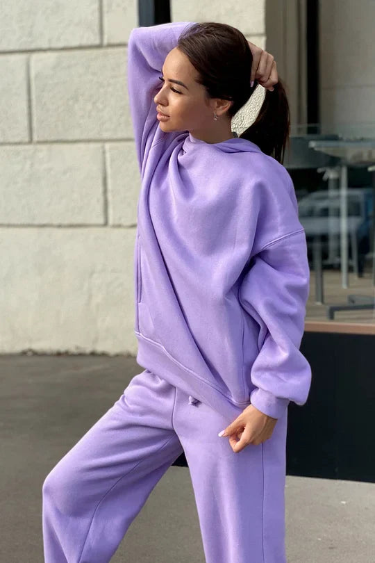 Comfortabele Hoodie en Broek met Elastische Taille en Zakken