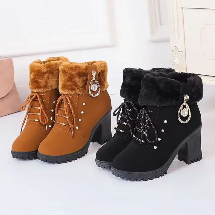 Elegante winterlaarzen voor dames met hak