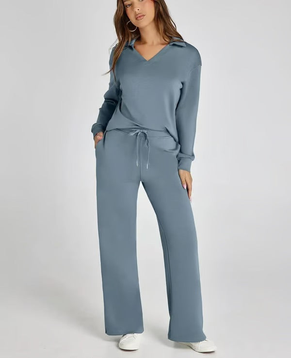 2-delig Casual Set met Lange Mouwen voor Vrouwen – Comfortabel en Stijlvol