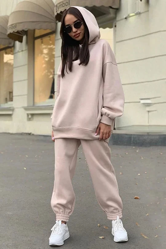 Comfortabele Hoodie en Broek met Elastische Taille en Zakken
