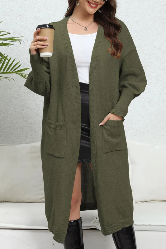 Open Front Oversized Schouder Cardigan - Comfortabele Wintermode