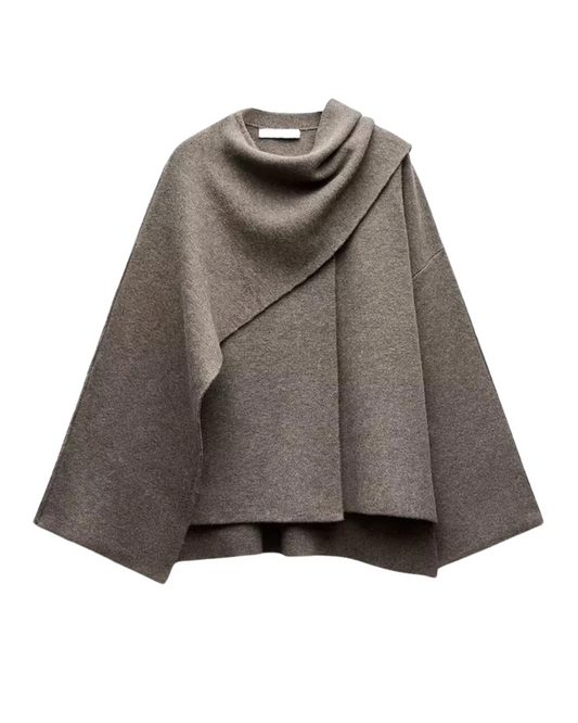 Dames Stijlvolle Poncho Jas – Vrijetijds en Elegante Mode