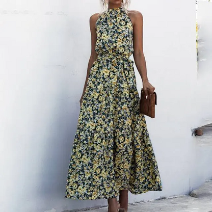 Strapless Maxi jurk met bloemenprint