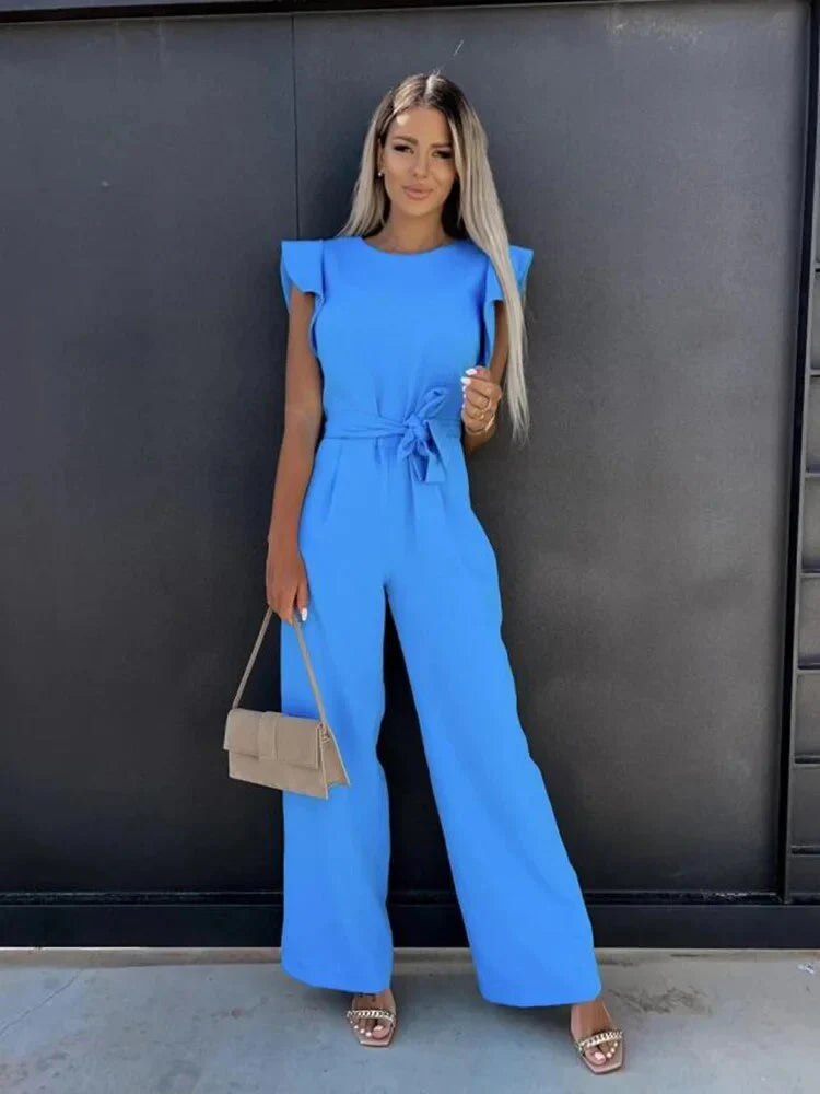 Stijlvolle jumpsuit met wijde mouwen en losse pijpen