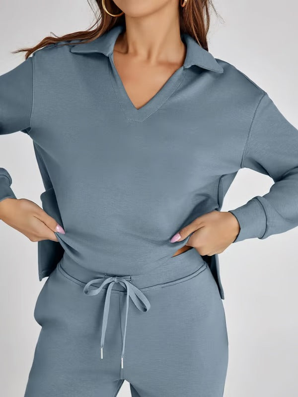 2-delig Casual Set met Lange Mouwen voor Vrouwen – Comfortabel en Stijlvol