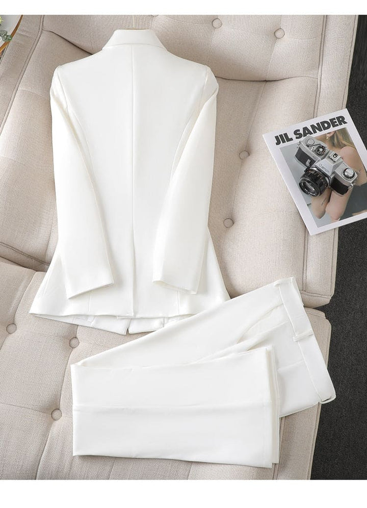 Modieuze dames set met broek en blazer